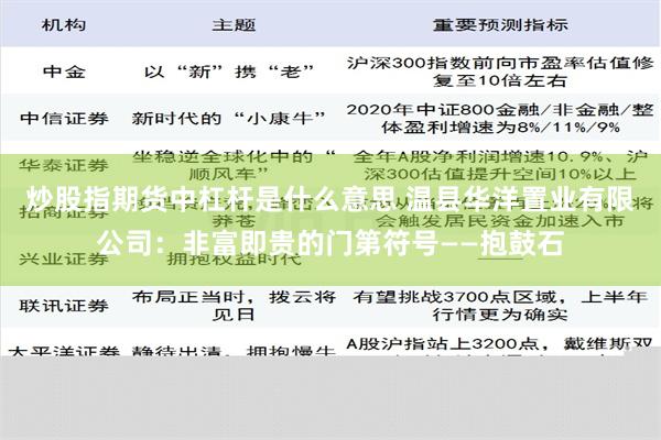 炒股指期货中杠杆是什么意思 温县华洋置业有限公司：非富即贵的门第符号——抱鼓石