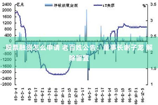 股票融资怎么申请 老百姓公告：董事长谢子龙 解除留置