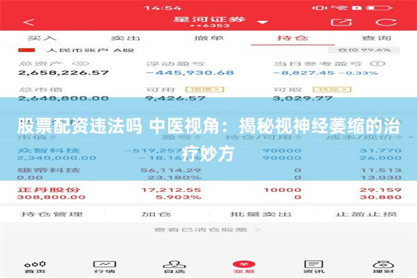 股票配资违法吗 中医视角：揭秘视神经萎缩的治疗妙方