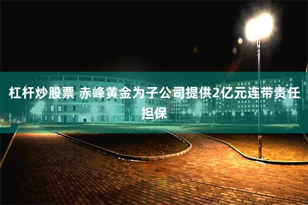 杠杆炒股票 赤峰黄金为子公司提供2亿元连带责任担保