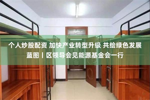 个人炒股配资 加快产业转型升级 共绘绿色发展蓝图丨区领导会见能源基金会一行