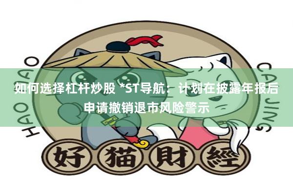 如何选择杠杆炒股 *ST导航：计划在披露年报后申请撤销退市风险警示