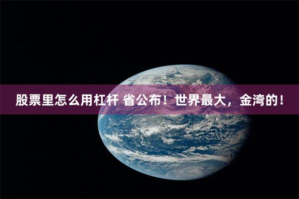 股票里怎么用杠杆 省公布！世界最大，金湾的！