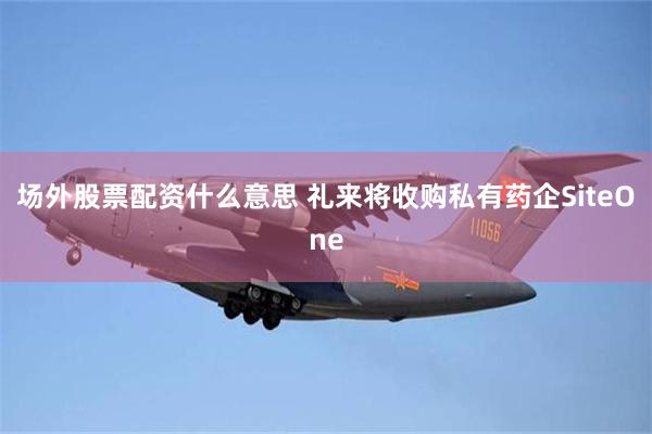 场外股票配资什么意思 礼来将收购私有药企SiteOne