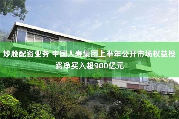 炒股配资业务 中国人寿集团上半年公开市场权益投资净买入超900亿元