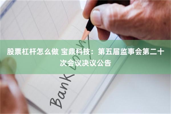 股票杠杆怎么做 宝鼎科技：第五届监事会第二十次会议决议公告